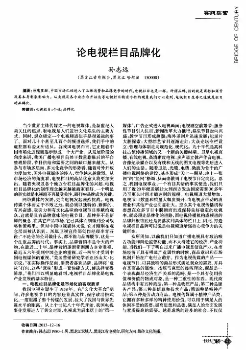 论电视栏目品牌化