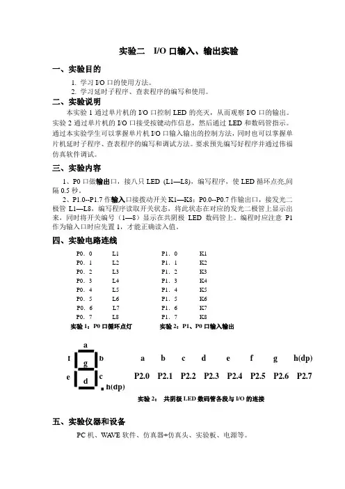 实验二_I_O输入输出实验