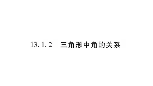 13.1.2 三角形中角的关系