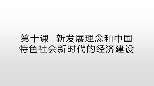 高三政治一轮复习新发展理念和中国特色社会新时代的经济建设