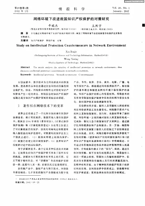 网络环境下改进我国知识产权保护的对策研究