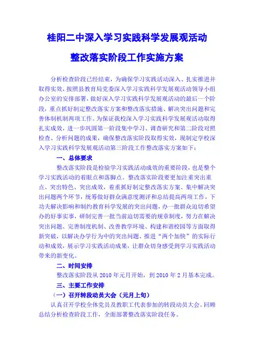 整改落实实施方案(改)