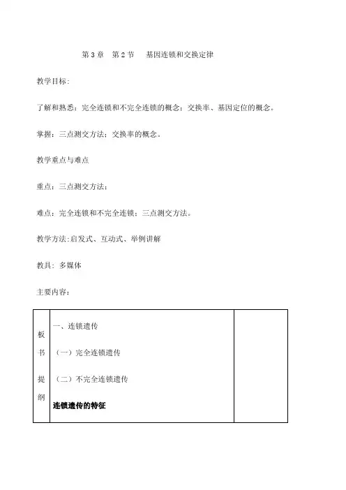 基因连锁和交换定律 
