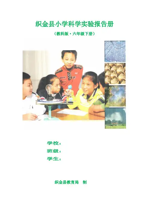 小学六年级下学期科学实验报告册