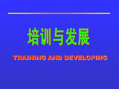 chapter 6 TRAINING AND DEVELOPING