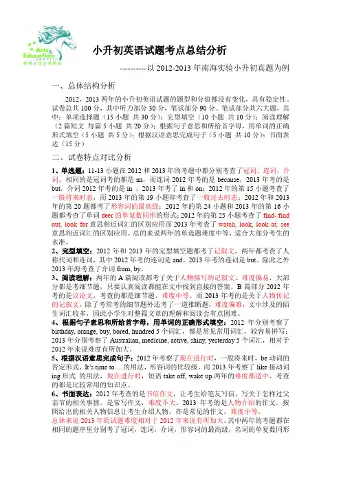 小升初英语考点分析
