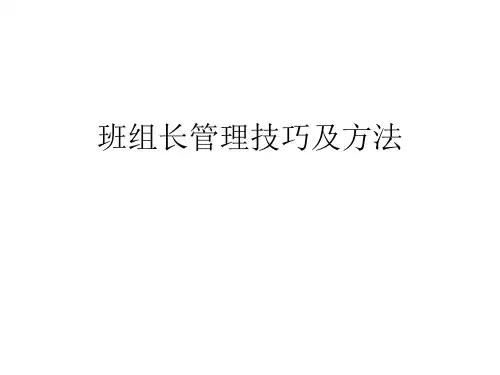 班组长管理技巧及方法精品PPT课件