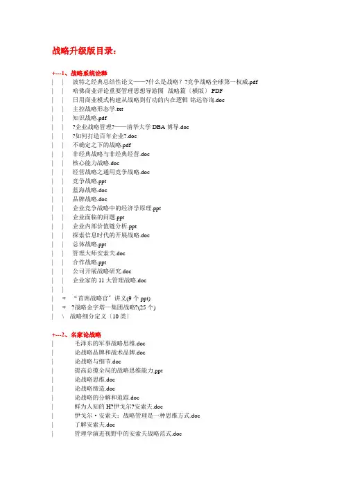 战略升级版目录(简)(DOC8页)