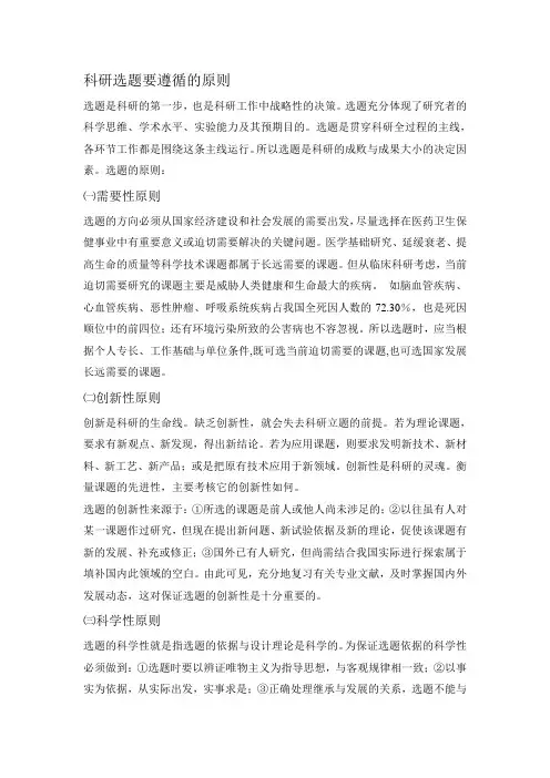科研选题