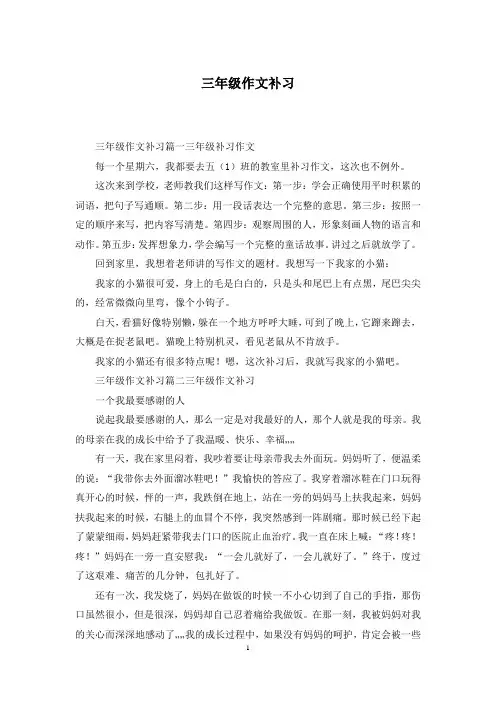 三年级作文补习