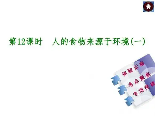 生物中考总复习课件第12课时 人的食物来源于环境一(共13张PPT)