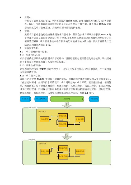 项目管理需求分析