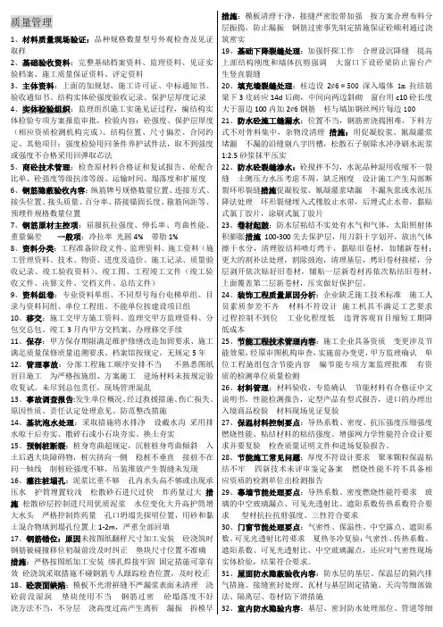 16年一建建筑实务考点