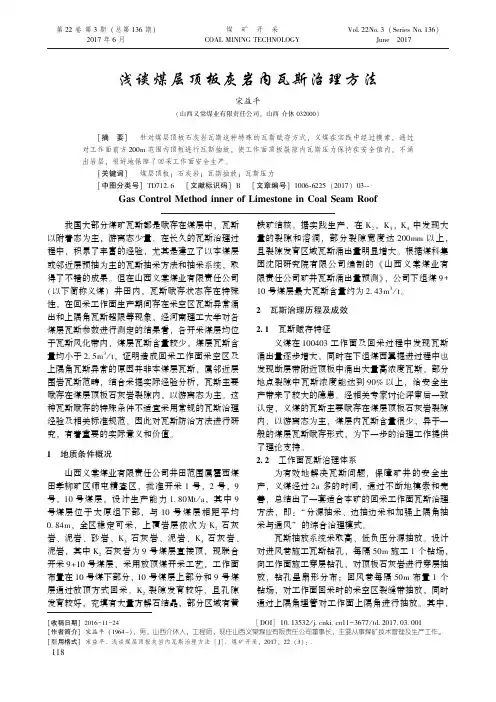 浅谈煤层顶板灰岩内瓦斯治理方法
