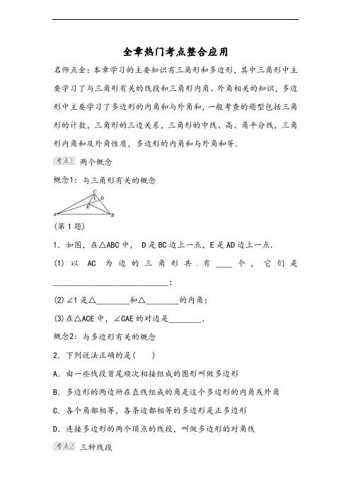 【人教版】2017-2018秋季八年级数学上册：【微卷专训】全章热门考点整合(含答案)