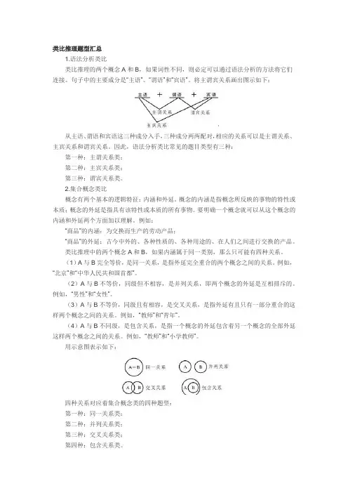 类比推理三种题型