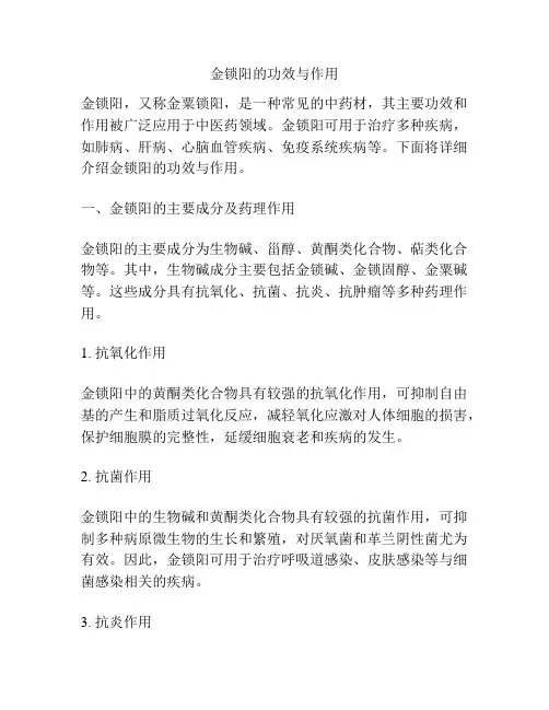 金锁阳的功效与作用