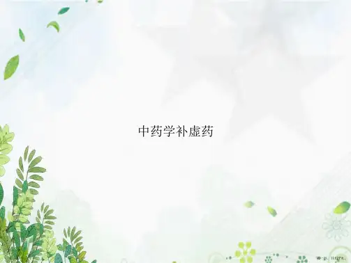 中药学补虚药讲课文档