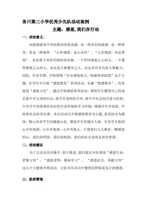 优秀少先队活动案例 2