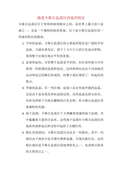 描述卡维尔盐漠区的地形特征