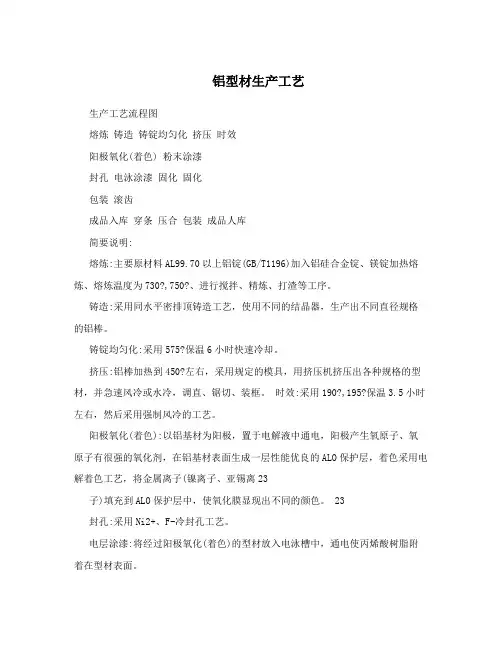 铝型材生产工艺