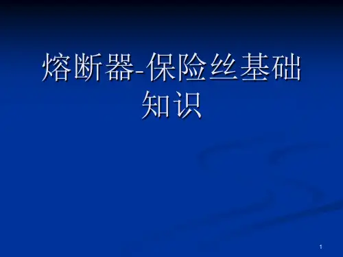 熔断器基础知识培训PPT课件