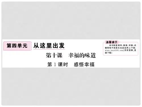 九年级政治全册 第四单元 从这里出发 第十课 幸福的味道 第1框 感悟幸福课件 人民版