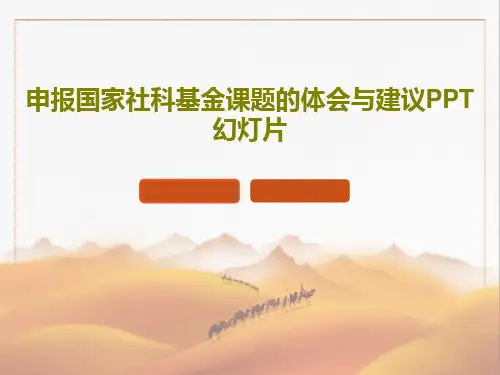 申报国家社科基金课题的体会与建议PPT幻灯片21页PPT