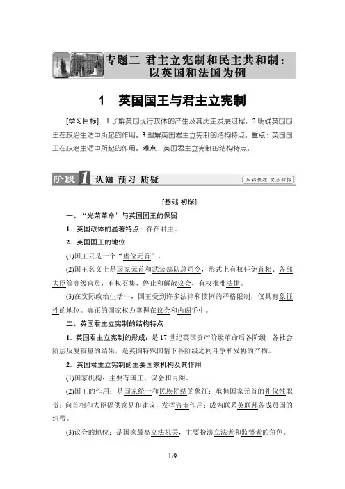 英国国王与君主立宪制