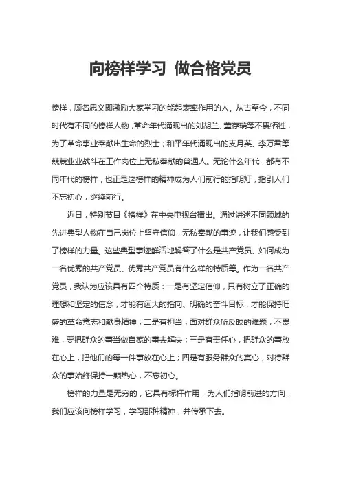 榜样学习心得