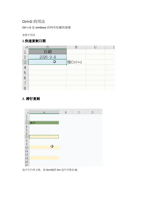 WPS中Ctrl+D的用法