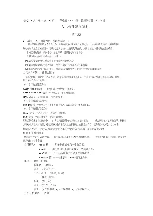 人工智能及应用期末复习资料