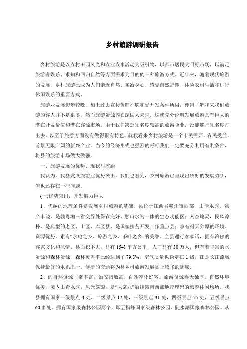乡村旅游调研报告
