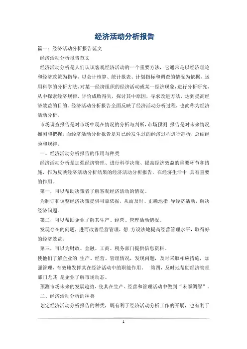 经济活动分析报告
