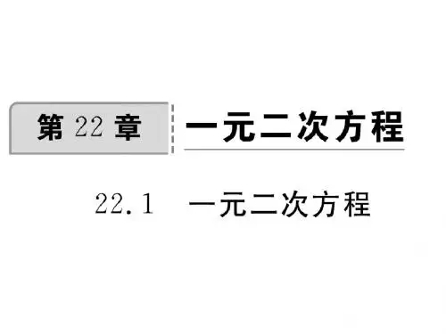 (华师大)九年级数学上册课件:习题 22.1 一元二次方程