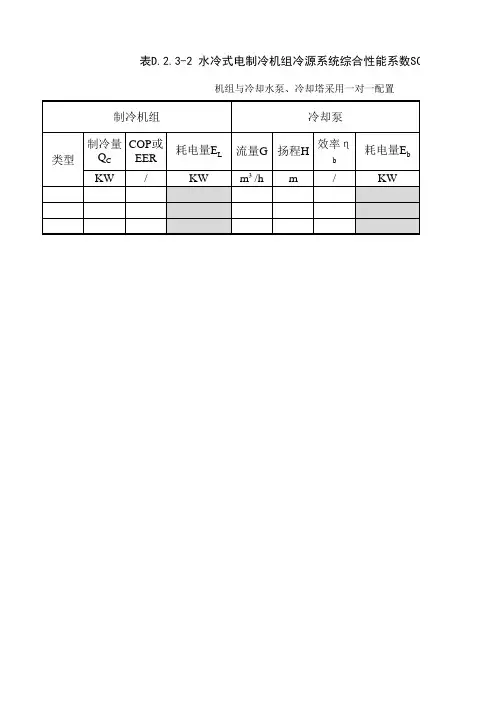 SCOP综合制冷性能系数计算书