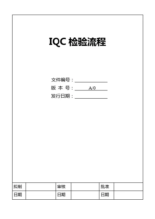 IQC检验流程图