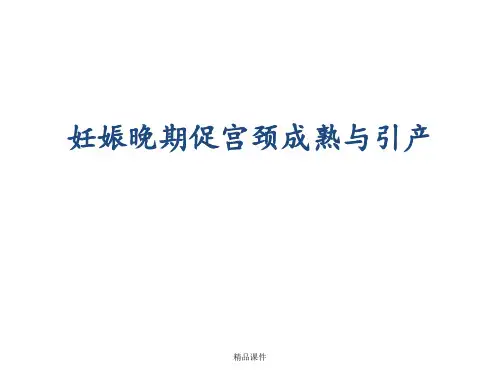 妊娠晚期促宫颈成熟及引产指南