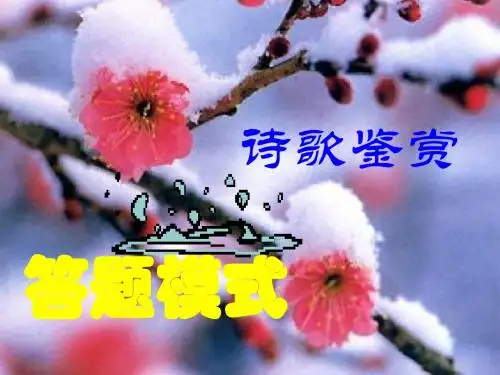 高考复习诗歌鉴赏答题模式
