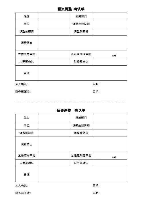 薪资调整通知单