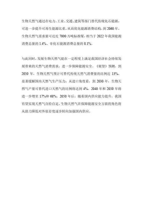 生物天然气行业发展趋势