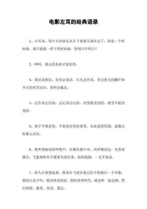电影左耳的经典语录
