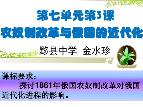 高中历史选修1《1861年俄国农奴制改革 农奴制改革与俄国的近代化》1238人教PPT课件