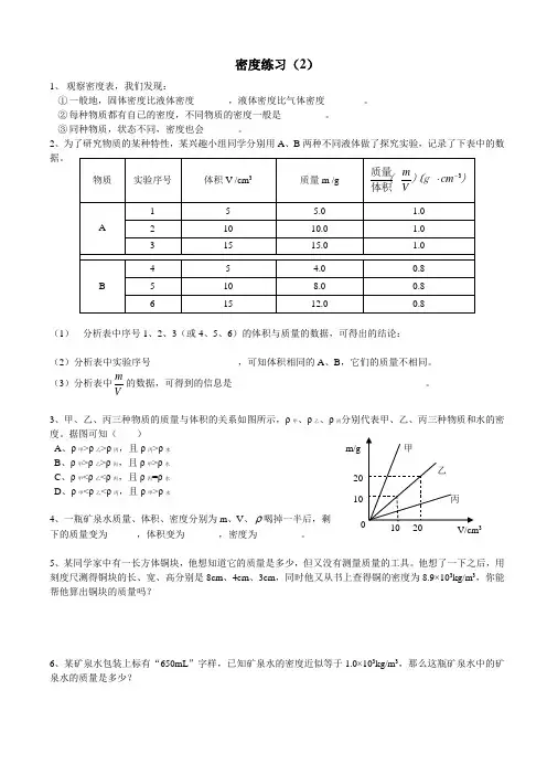 密度练习(2)
