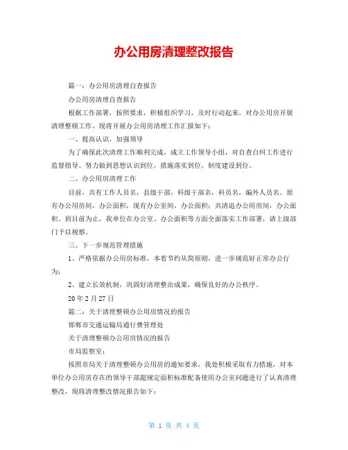 办公用房清理整改报告