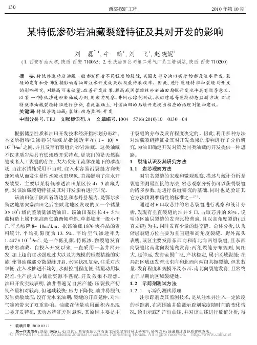 某特低渗砂岩油藏裂缝特征及其对开发的影响