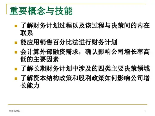 财务管理学-2.2长期财务计划与增长 (2)共28页