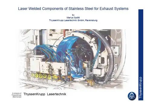 Laser Welded Components of Stainless Steel for Exhaust Systems