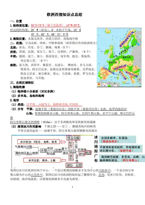 欧洲西部知识总结