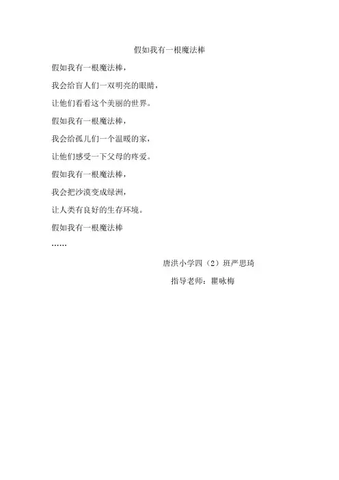 假如我有一根魔法棒